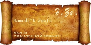 Hamrák Zsolt névjegykártya